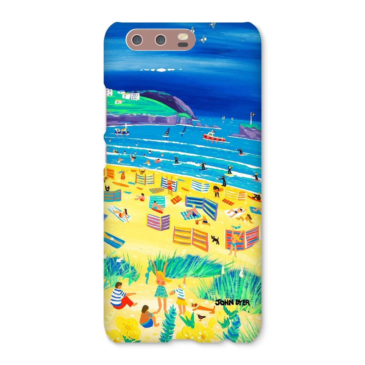 Snap Art Phone Case. Perranporth Beach. Artist John Dyer. Cornwall Art Gallery John Dyer