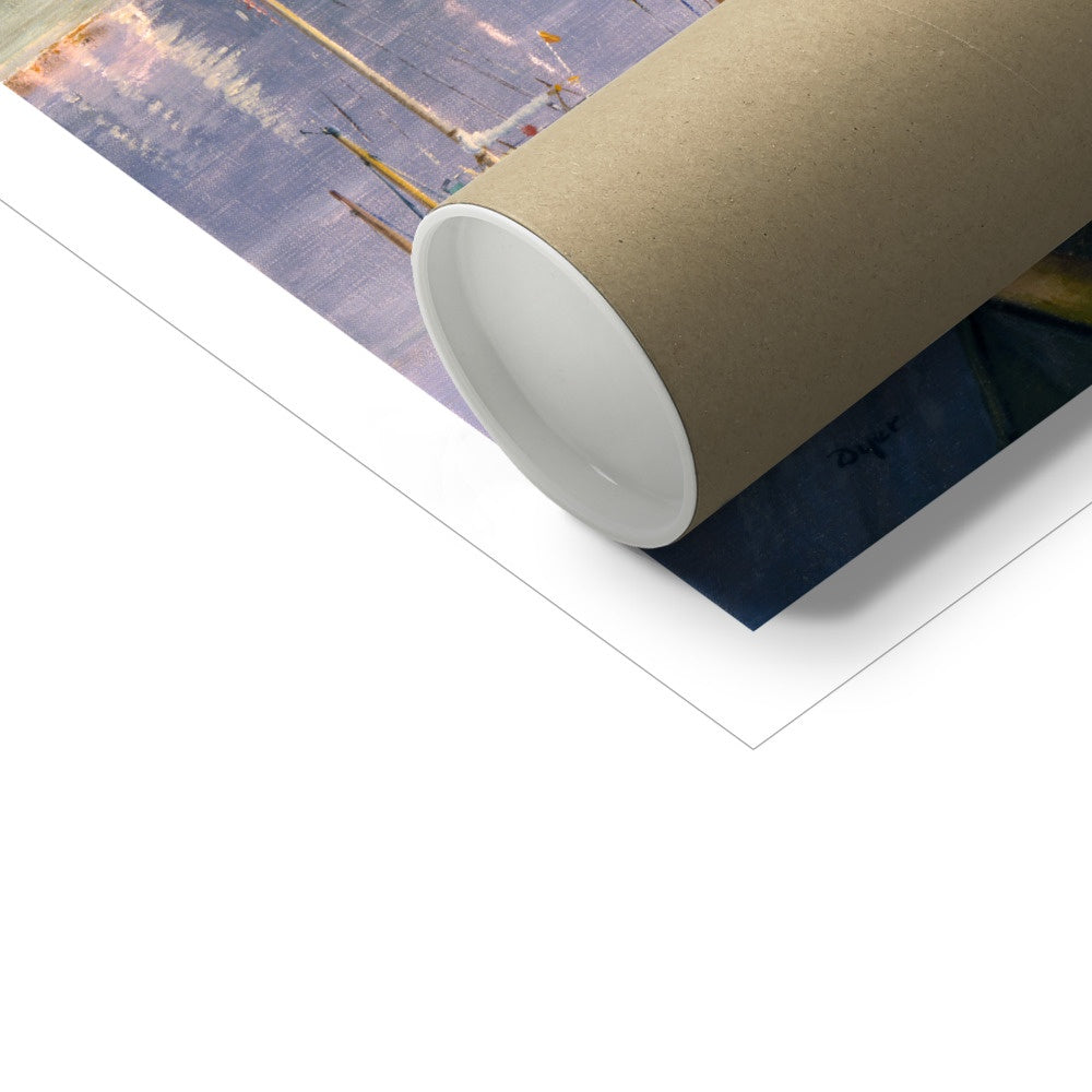 Ted Dyer Fine Art Print. Open Edition Cornish Art Print. 'Early Morning Calm, Falmouth Waterfront'. Cornwall Art Gallery