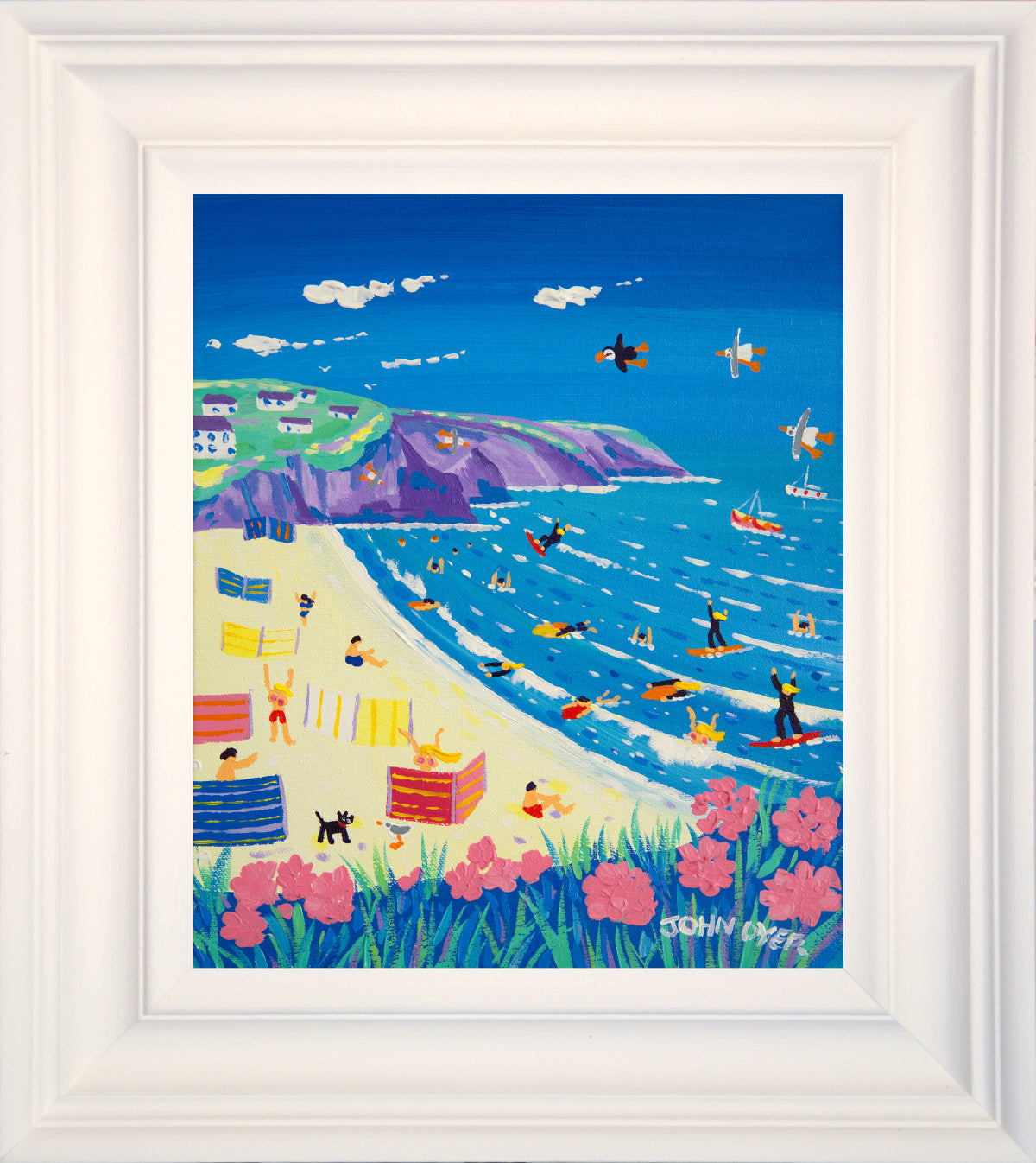John Dyer Painting. A Day at the Beach, Porthtowan