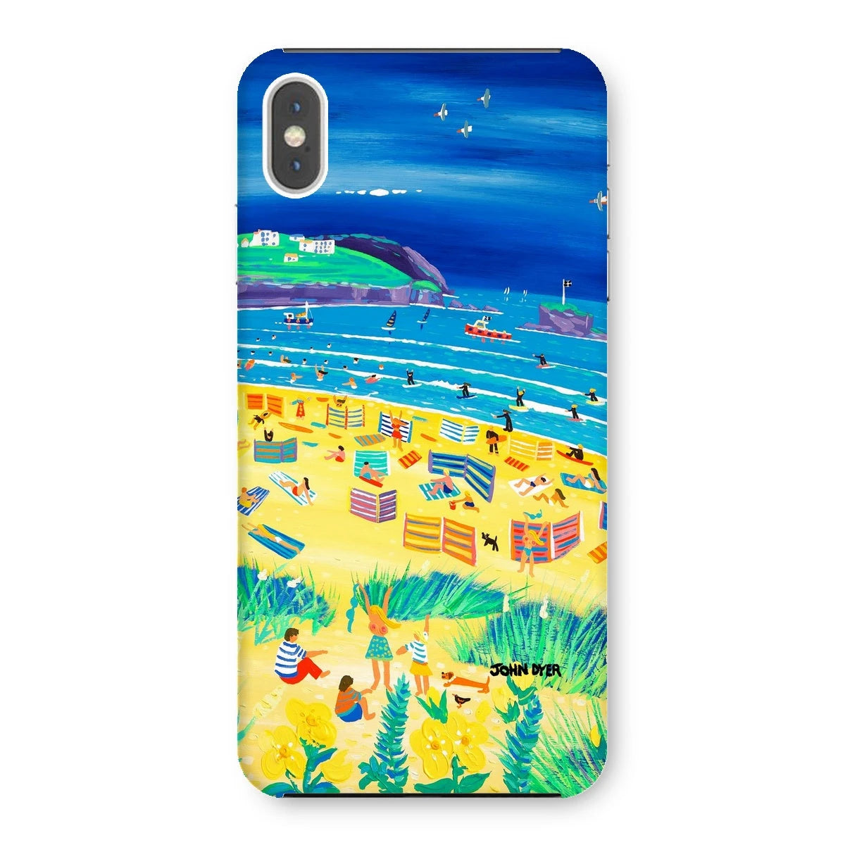 Snap Art Phone Case. Perranporth Beach. Artist John Dyer. Cornwall Art Gallery John Dyer
