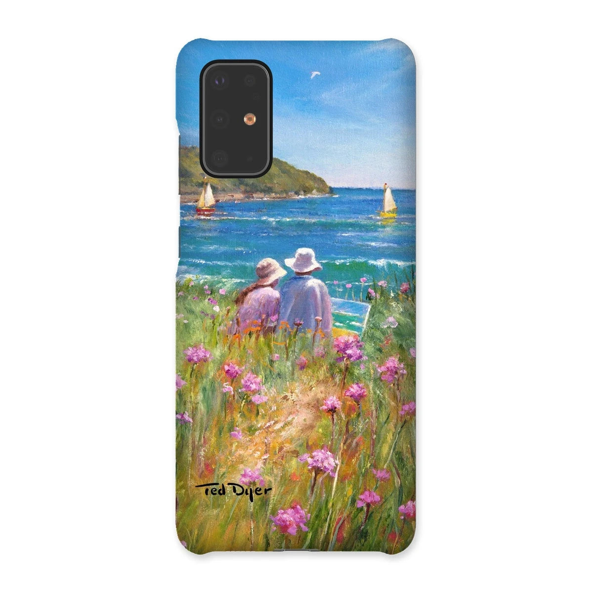 Snap Art Phone Case. Sea Pinks and Painters, Falmouth. Artist Ted Dyer. Cornwall Art Gallery Ted Dyer
