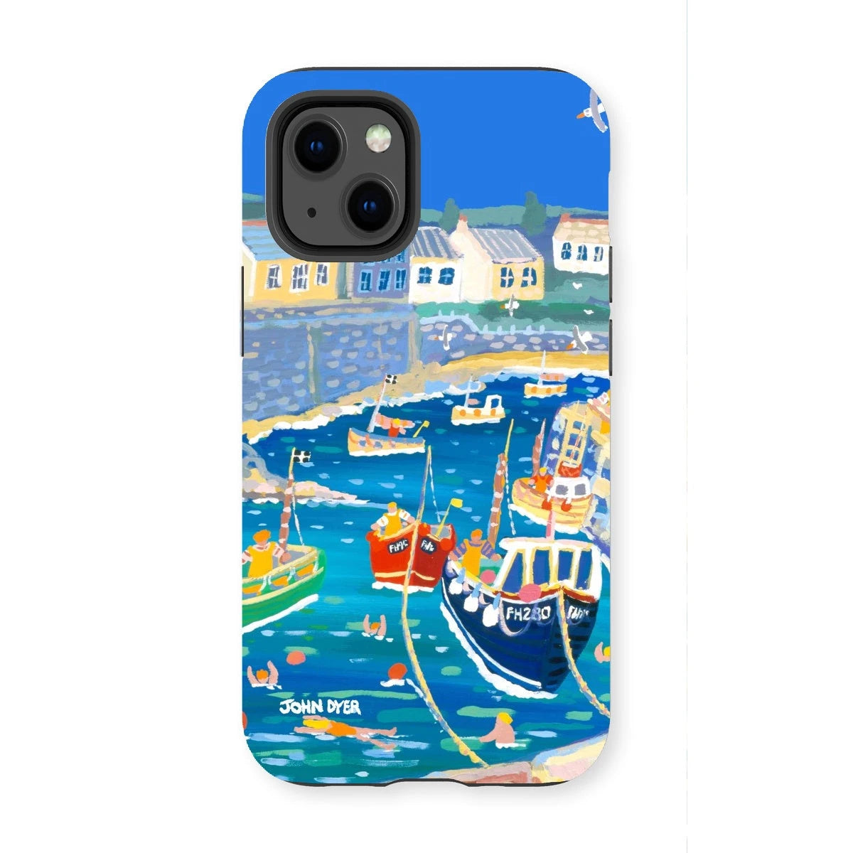 Tough Art Phone Case. Coverack Harbour. Artist John Dyer. Cornwall Art Gallery John Dyer
