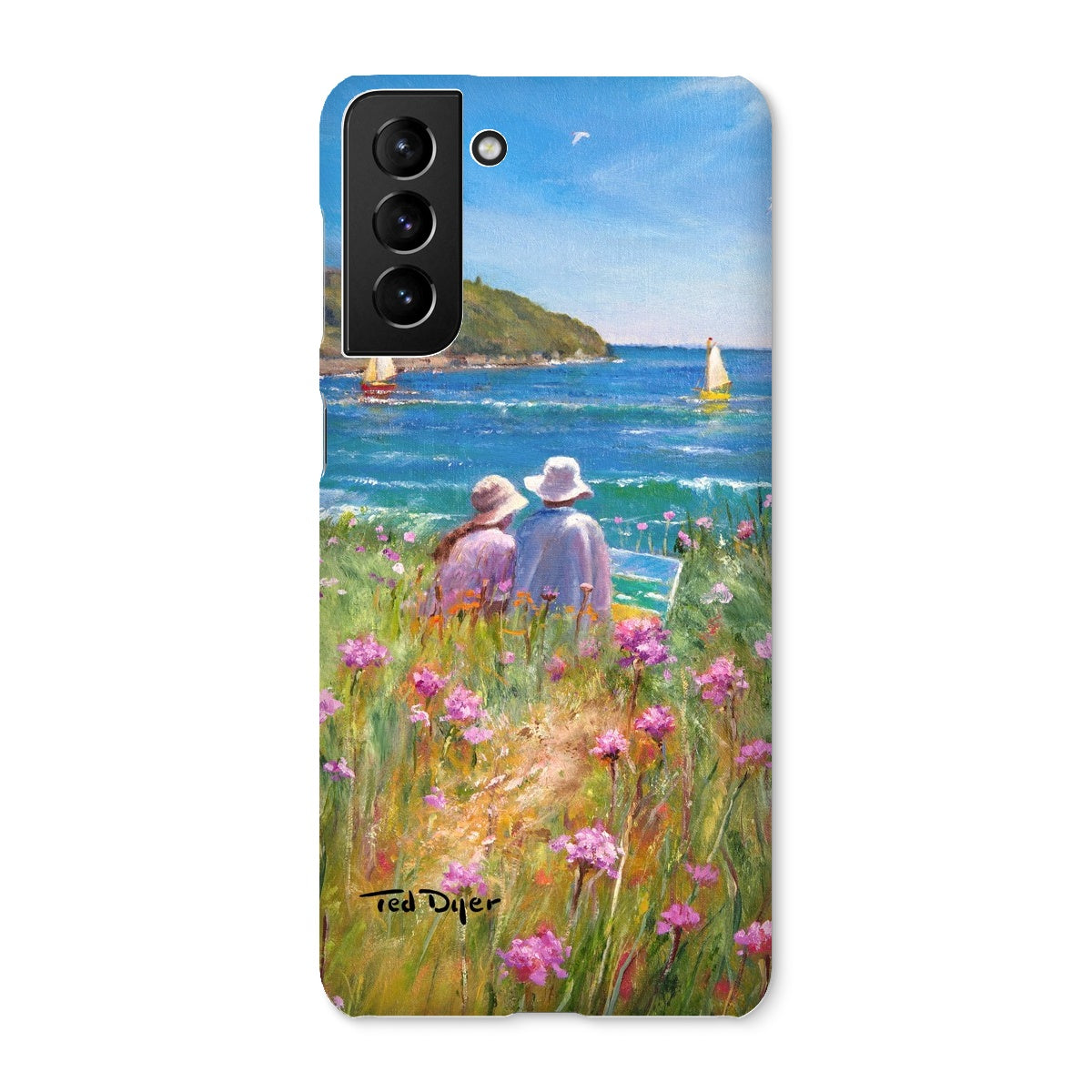 Snap Art Phone Case. Sea Pinks and Painters, Falmouth. Artist Ted Dyer. Cornwall Art Gallery Ted Dyer