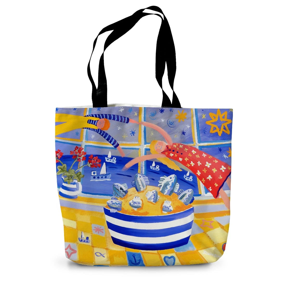 Enjoying the Day's Catch, Cornwall - by John Dyer Canvas Tote Bag John Dyer