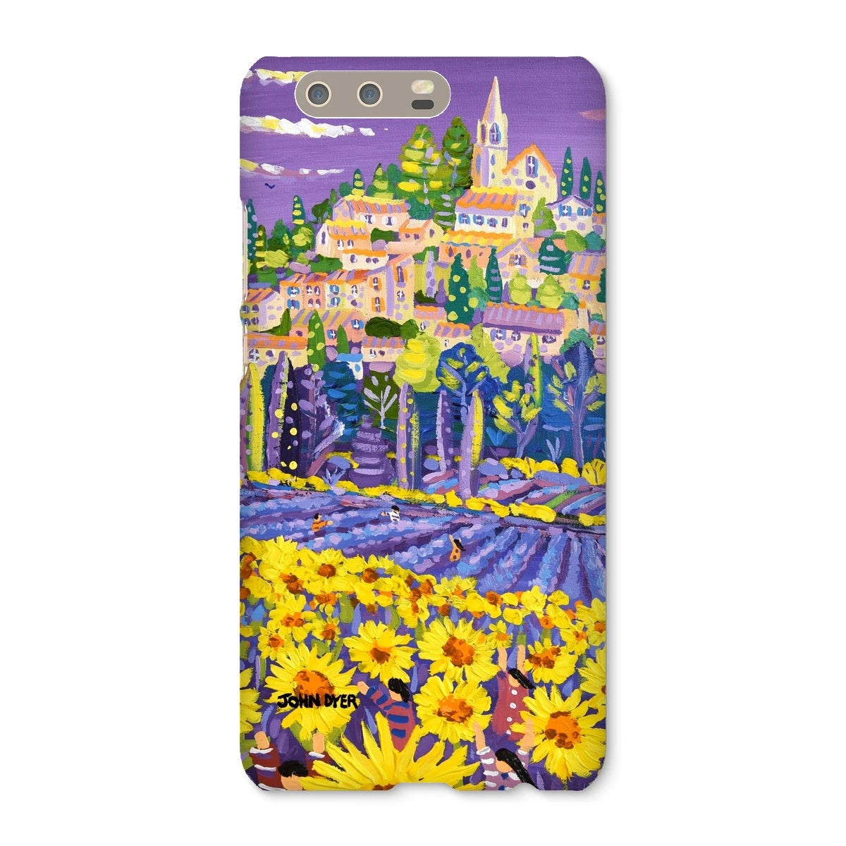 Snap Art Phone Case. Lavender & Sunflower Pickers, Provence, France. Artist John Dyer. Cornwall Art Gallery. John Dyer