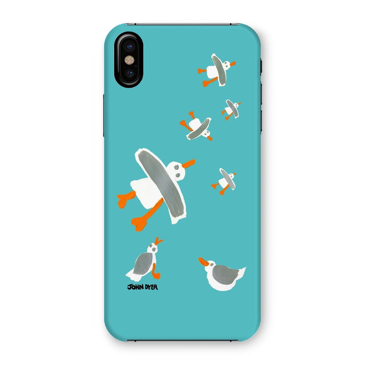 Snap Art Phone Case. Cornish Seagulls - Teal Colour. Artist John Dyer. Cornwall Art Gallery John Dyer