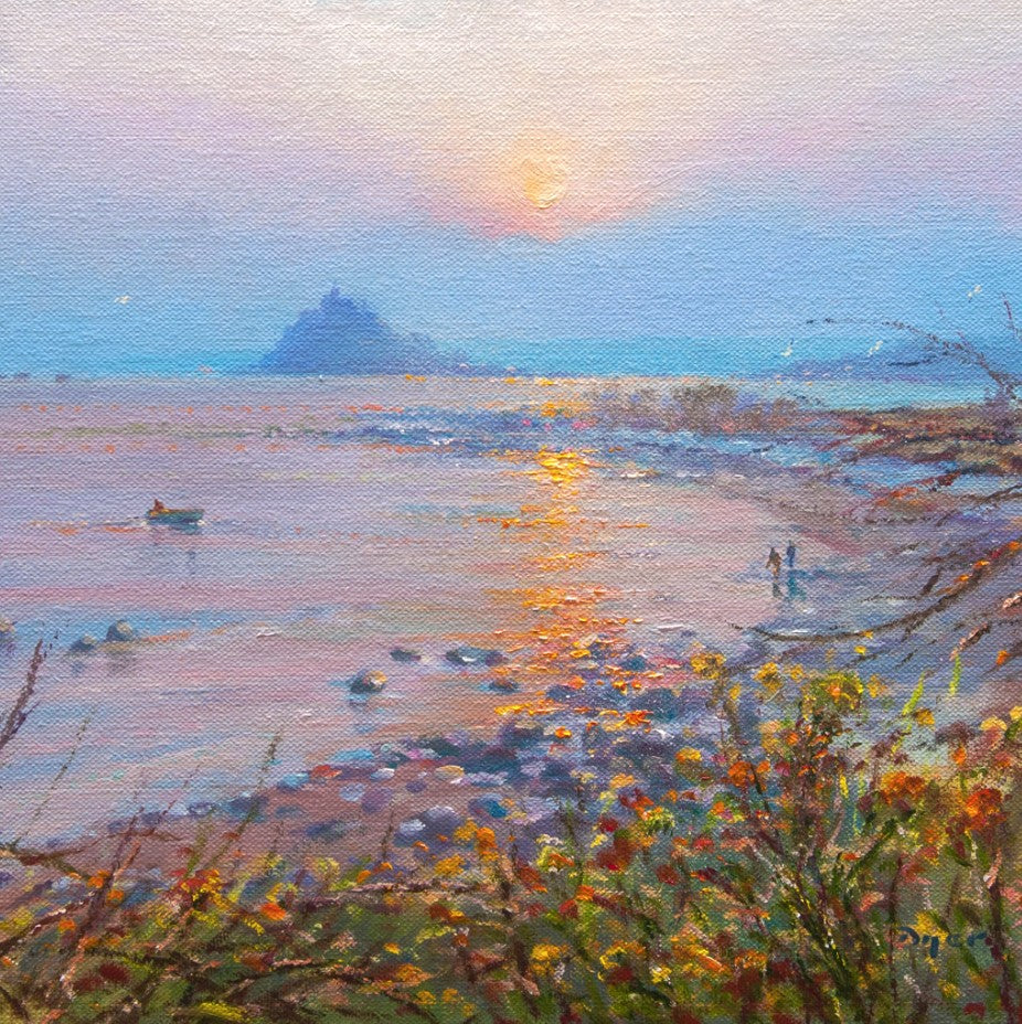 Limited Edition Print. Coming Ashore, Mount's Bay. St Michael's Mount. By Ted Dyer
