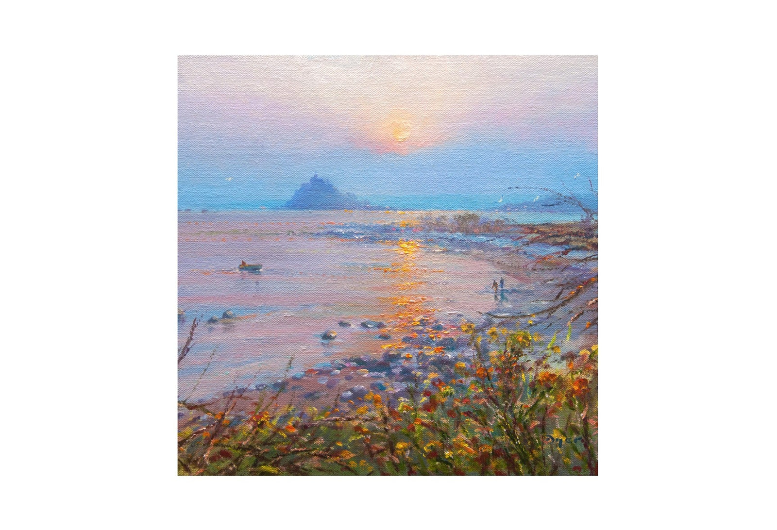 Limited Edition Print. Coming Ashore, Mount's Bay. St Michael's Mount. By Ted Dyer