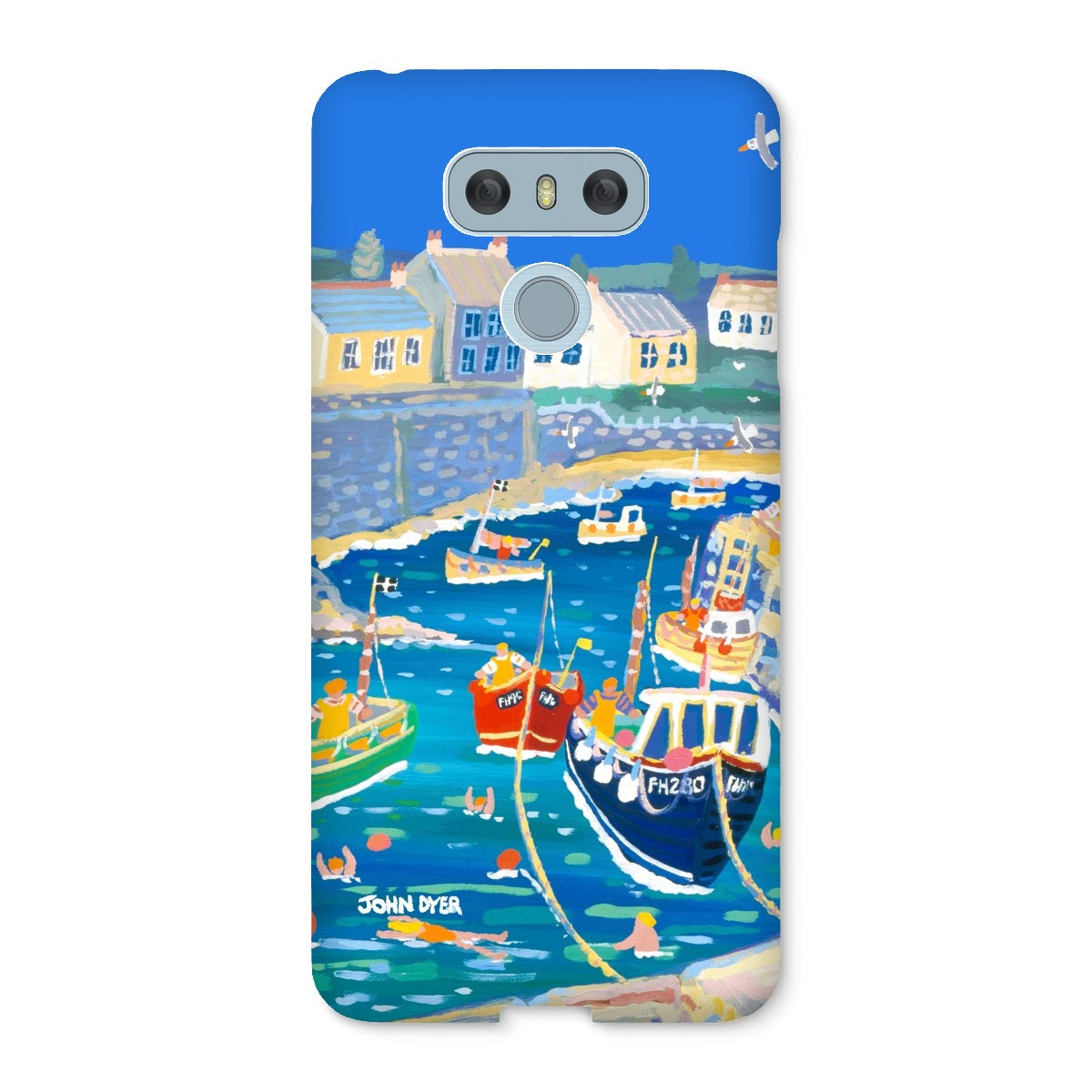 Snap Art Phone Case. Coverack Harbour. Artist John Dyer. Cornwall Art Gallery John Dyer