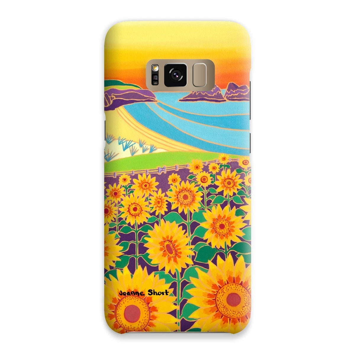 Snap Art Phone Case. Sunflowers, Holywell Bay. Artist Joanne Short. Cornwall Art Gallery Joanne Short