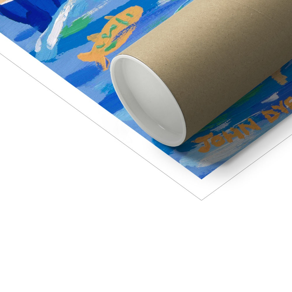 John Dyer Fine Art Print. Open Edition Cornish Art Print. 'Sunday Sailing, Fowey'. Cornwall Art Gallery