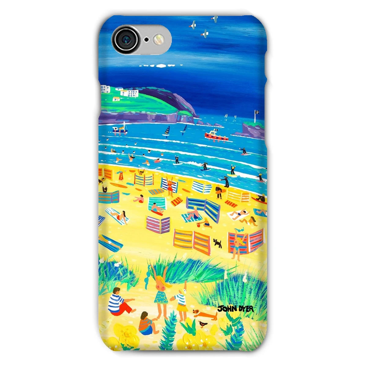 Snap Art Phone Case. Perranporth Beach. Artist John Dyer. Cornwall Art Gallery John Dyer