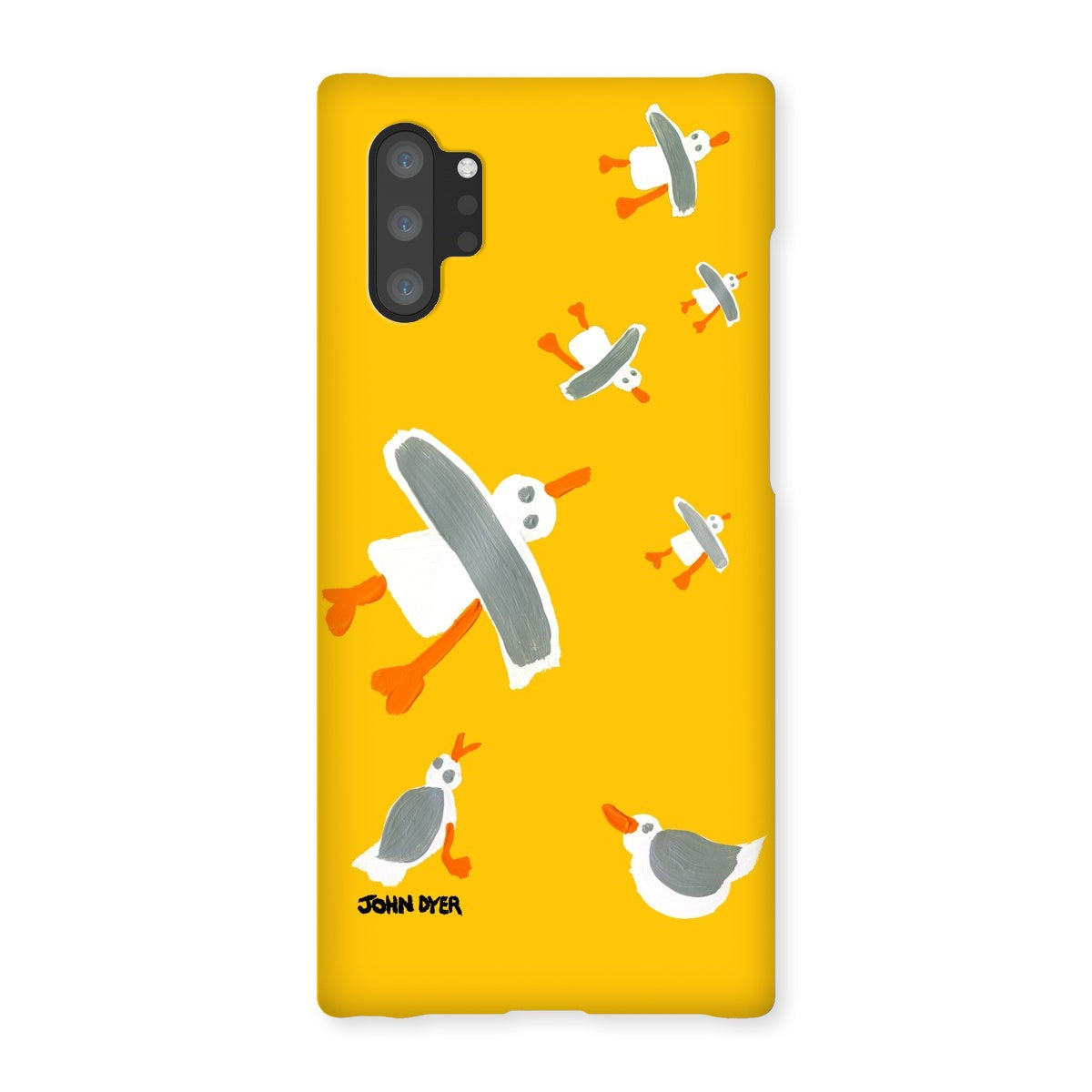 Snap Art Phone Case. Cornish Seagulls - Yellow Colour. Artist John Dyer. Cornwall Art Gallery