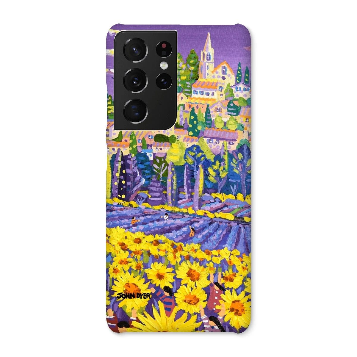 Snap Art Phone Case. Lavender & Sunflower Pickers, Provence, France. Artist John Dyer. Cornwall Art Gallery. John Dyer