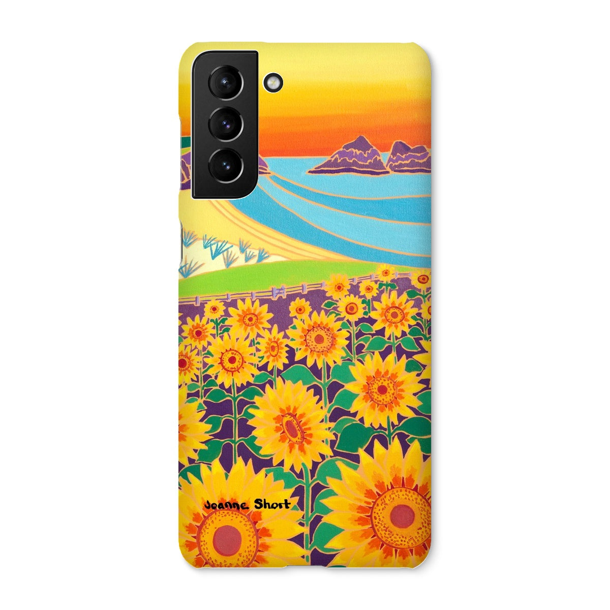 Snap Art Phone Case. Sunflowers, Holywell Bay. Artist Joanne Short. Cornwall Art Gallery