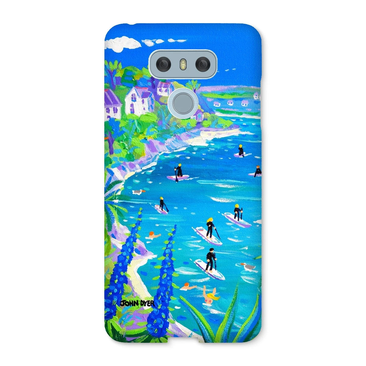 Snap Art Phone Case. SUP Paddleboarding, Gannel Estuary, Newquay. Artist John Dyer. Cornwall Art Gallery John Dyer
