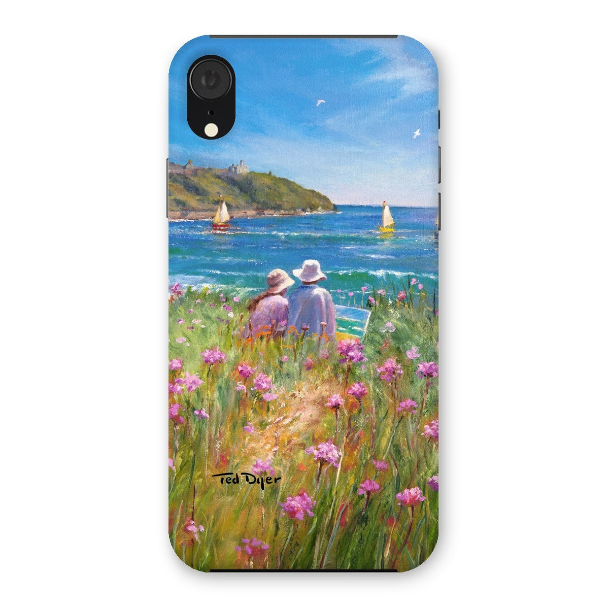 Snap Art Phone Case. Sea Pinks and Painters, Falmouth. Artist Ted Dyer. Cornwall Art Gallery