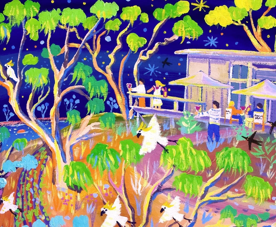 Original Painting by John Dyer. Blue Skies and Blazing Stars, Banrock Station, Australia. John Dyer