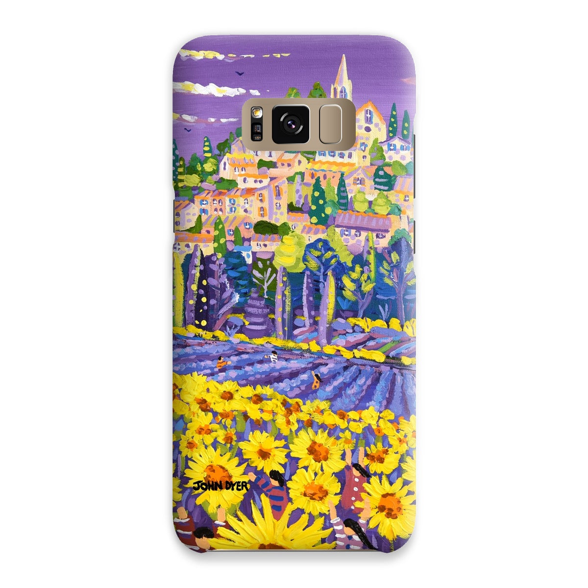 Snap Art Phone Case. Lavender & Sunflower Pickers, Provence, France. Artist John Dyer. Cornwall Art Gallery.