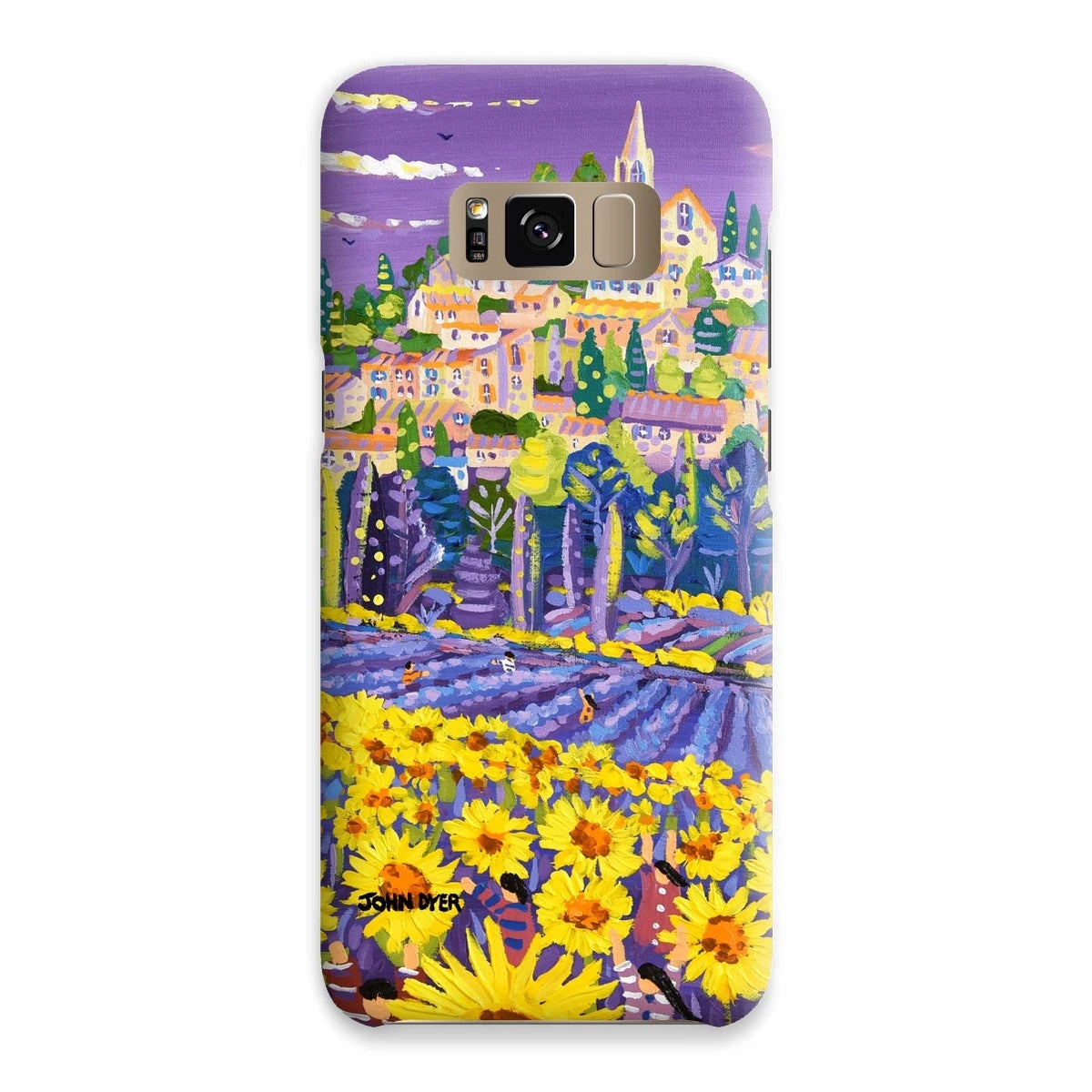 Snap Art Phone Case. Lavender & Sunflower Pickers, Provence, France. Artist John Dyer. Cornwall Art Gallery. John Dyer