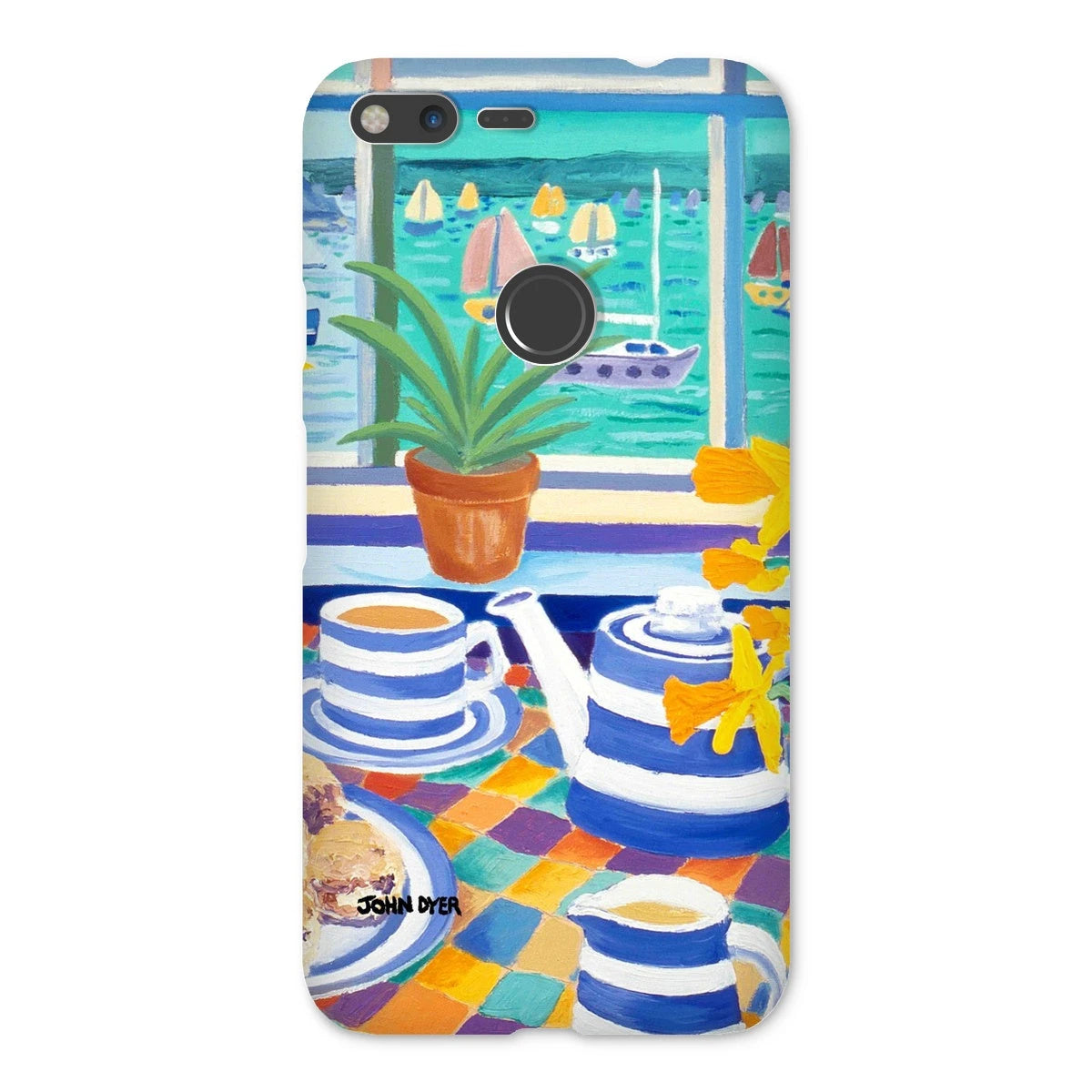 Snap Art Phone Case. Cornishware. Artist John Dyer. Cornwall Art Gallery John Dyer