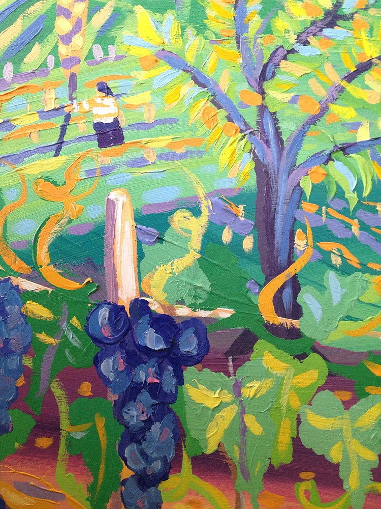 Original Painting by John Dyer. Fields of Vines, Italy.