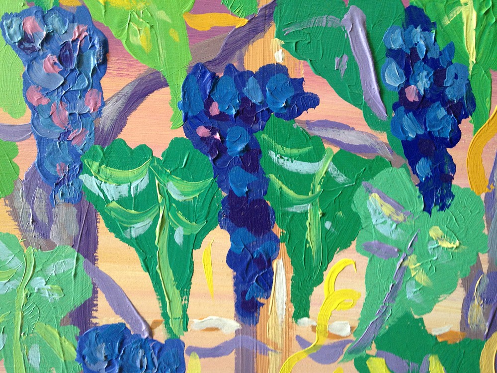 Original Painting by John Dyer. Fields of Vines, Italy.