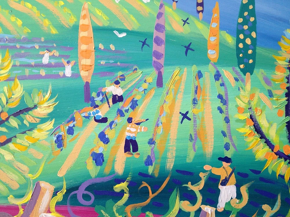 Original Painting by John Dyer. Fields of Vines, Italy. John Dyer