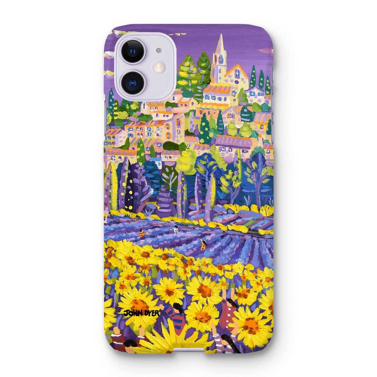 Snap Art Phone Case. Lavender & Sunflower Pickers, Provence, France. Artist John Dyer. Cornwall Art Gallery.