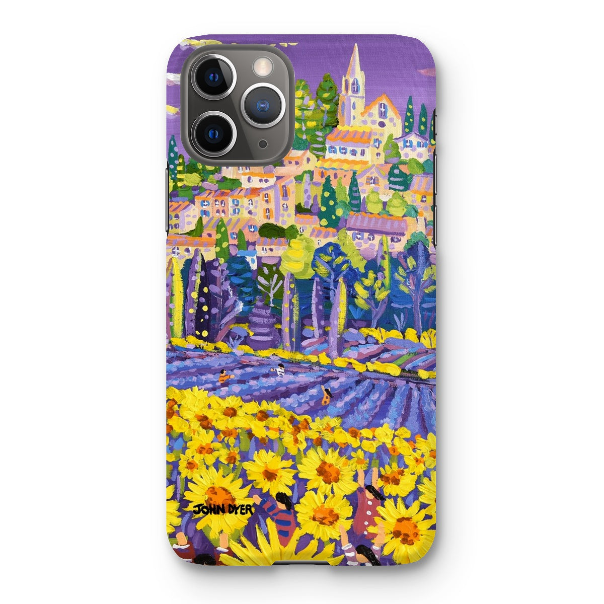Snap Art Phone Case. Lavender & Sunflower Pickers, Provence, France. Artist John Dyer. Cornwall Art Gallery.