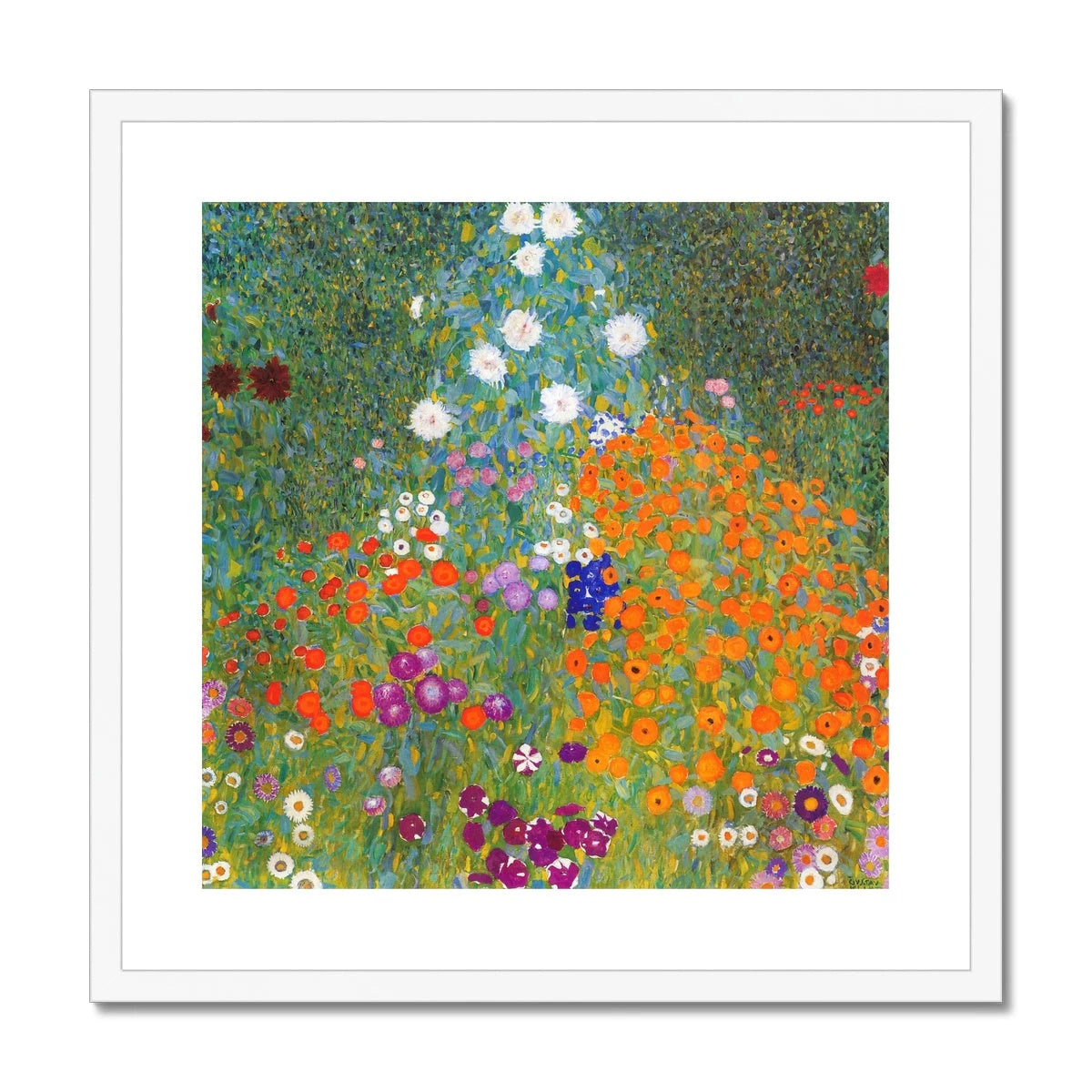 Gustav Klimt Framed Open Edition Art Print. 'Bauerngarten' (Cottage Garden). Art Gallery Historic Art Gustav Klimt