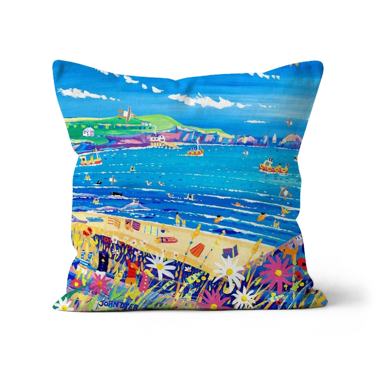 Mother Ivey's Bay Cornwall Art Cushion by John Dyer