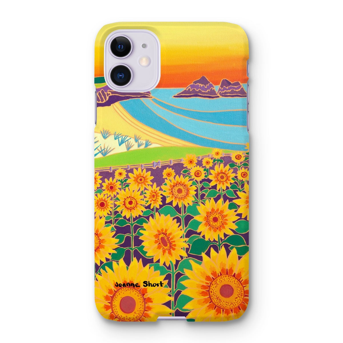 Snap Art Phone Case. Sunflowers, Holywell Bay. Artist Joanne Short. Cornwall Art Gallery