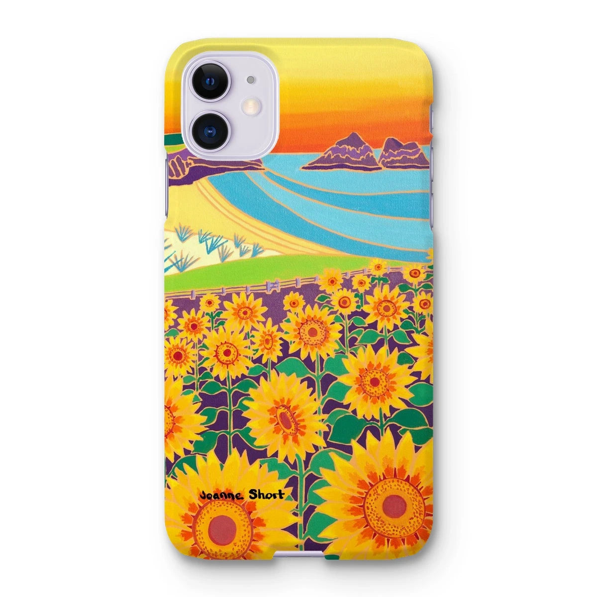 Snap Art Phone Case. Sunflowers, Holywell Bay. Artist Joanne Short. Cornwall Art Gallery Joanne Short