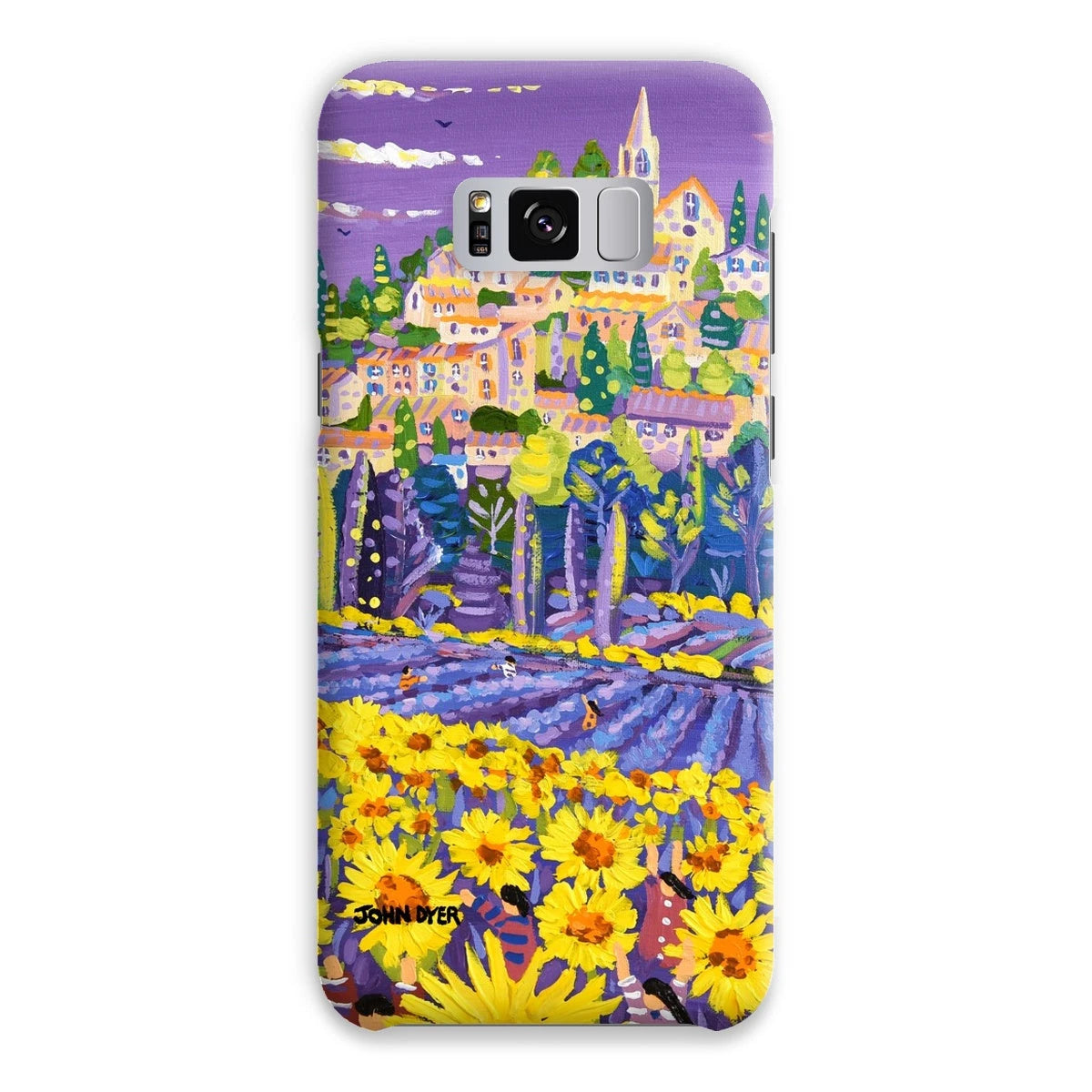 Snap Art Phone Case. Lavender & Sunflower Pickers, Provence, France. Artist John Dyer. Cornwall Art Gallery. John Dyer