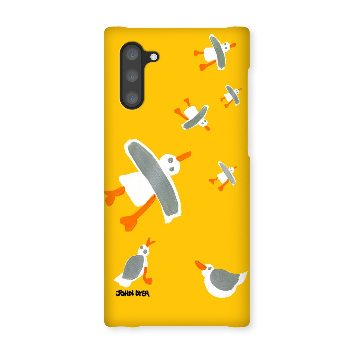 Snap Art Phone Case. Cornish Seagulls - Yellow Colour. Artist John Dyer. Cornwall Art Gallery