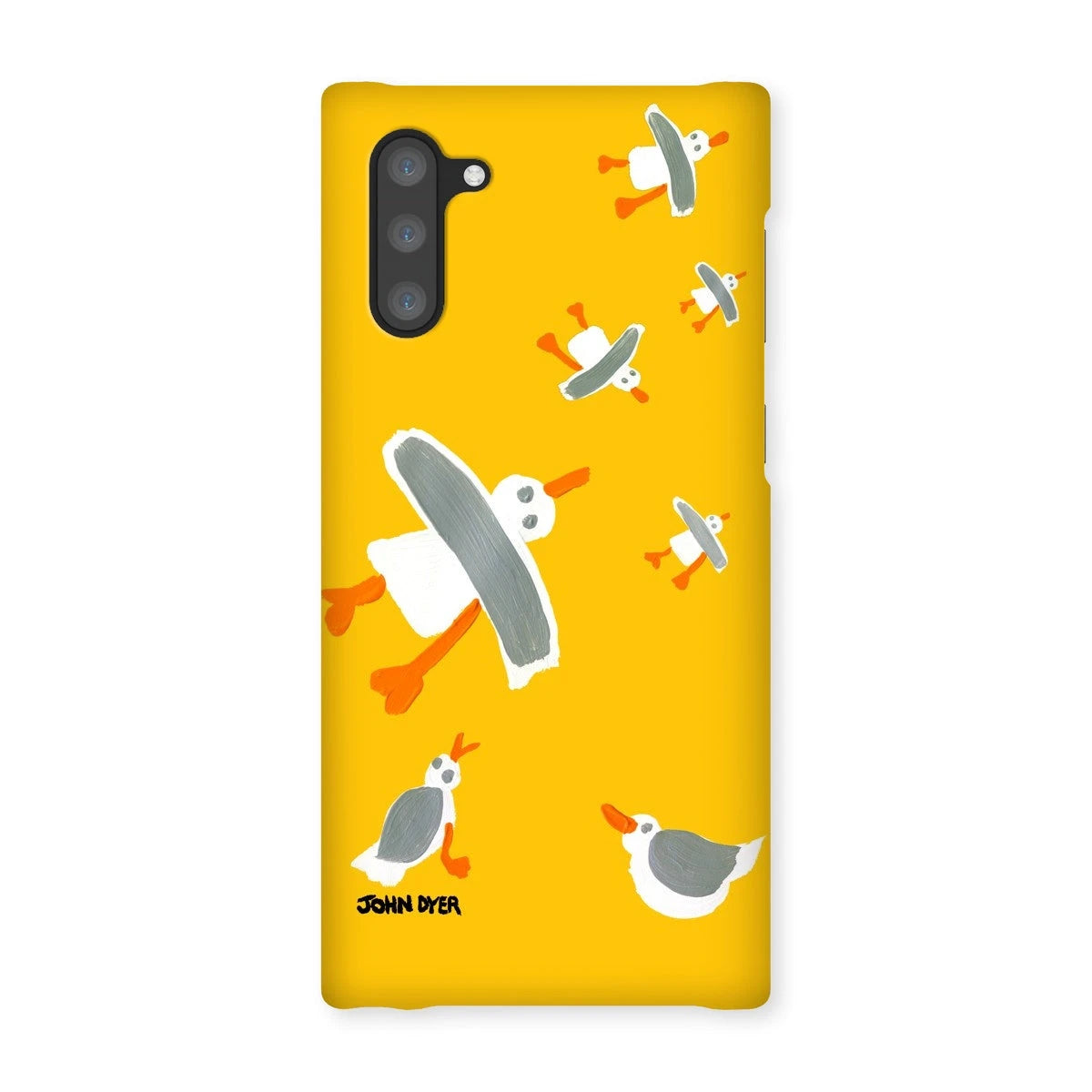 Snap Art Phone Case. Cornish Seagulls - Yellow Colour. Artist John Dyer. Cornwall Art Gallery John Dyer