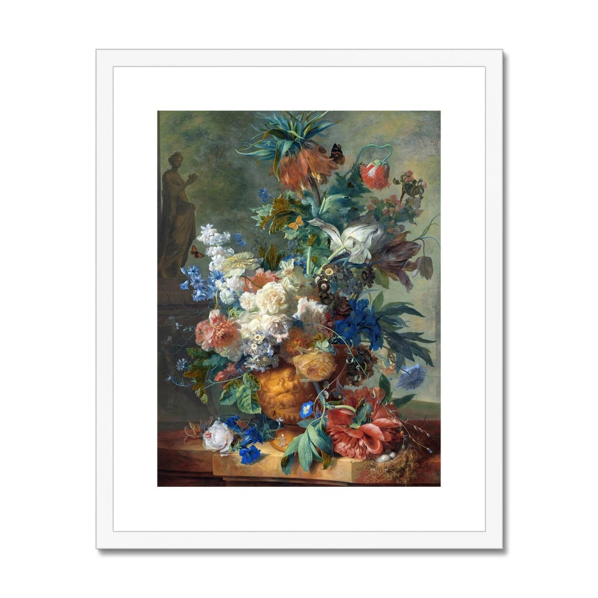 Jan van Huysum Framed Open Edition Art Print. 'Still Life with Flowers'. Garden Art Gallery Historic Art Jan van Huysum