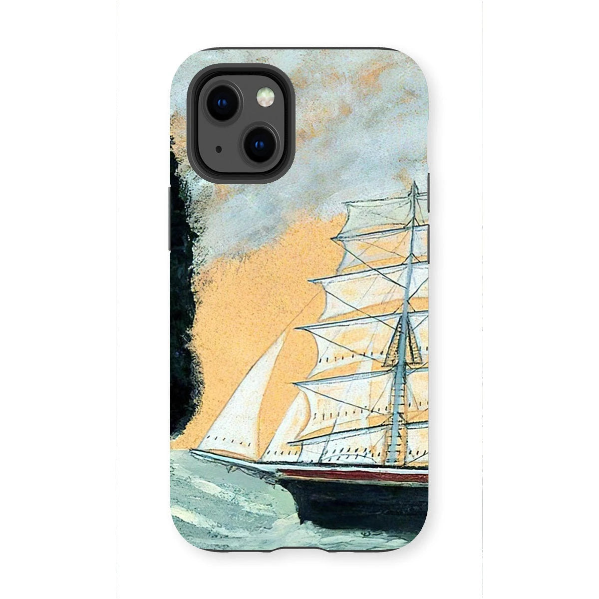 Tough Art Phone Case. 'Headland with Two Three-Masters'. Artist Alfred Wallis. Cornish Art Gallery Alfred Wallis