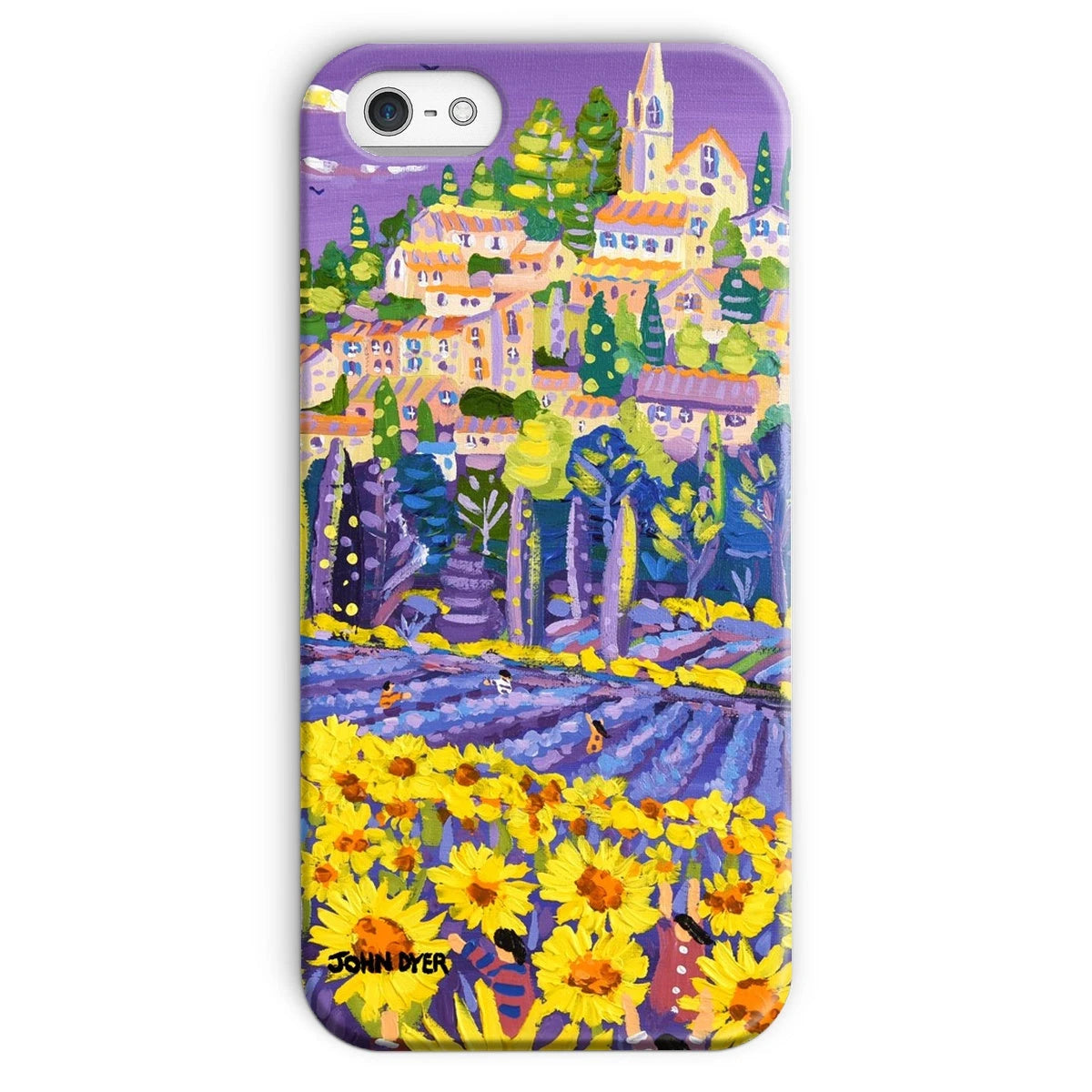 Snap Art Phone Case. Lavender & Sunflower Pickers, Provence, France. Artist John Dyer. Cornwall Art Gallery. John Dyer