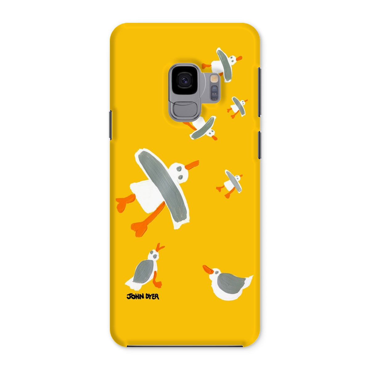 Snap Art Phone Case. Cornish Seagulls - Yellow Colour. Artist John Dyer. Cornwall Art Gallery