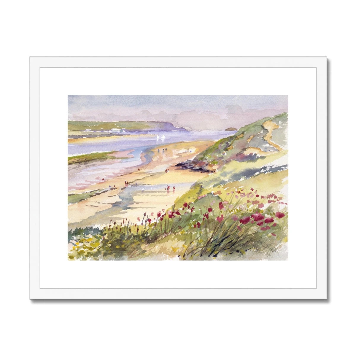 Ted Dyer Framed Open Edition Cornish Fine Art Print. 'View of the Camel Estuary and Daymer Bay from Rock'. Cornwall Art Gallery Ted Dyer