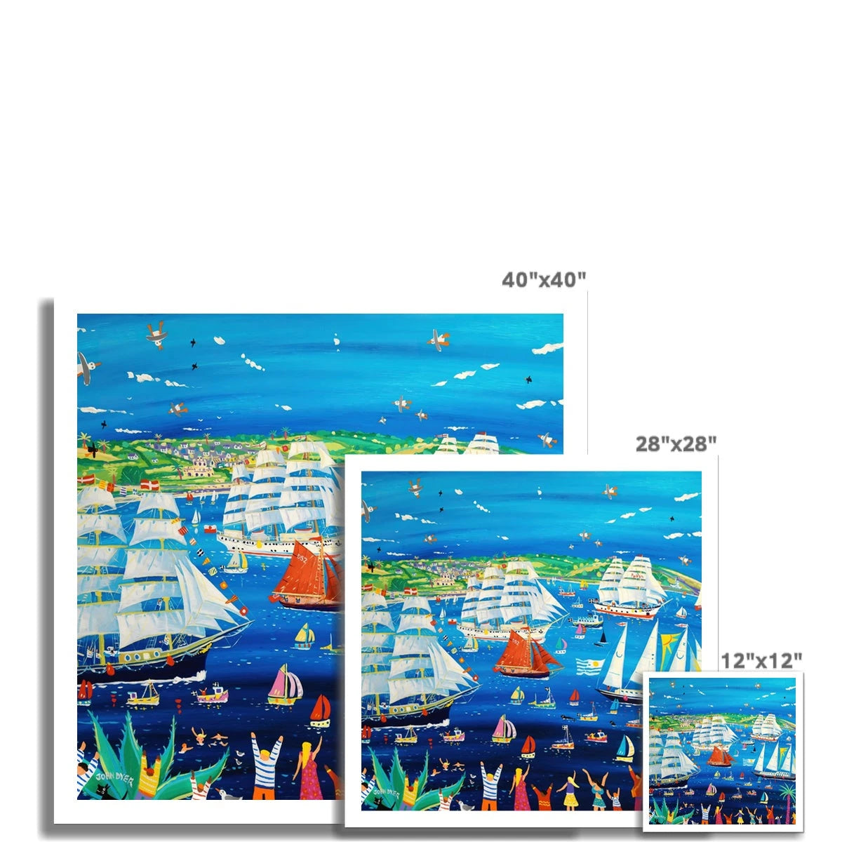 John Dyer Fine Art Print. Open Edition Cornish Art Print. Falmouth Tall Ships Races 2023. Cornwall Art Gallery John Dyer