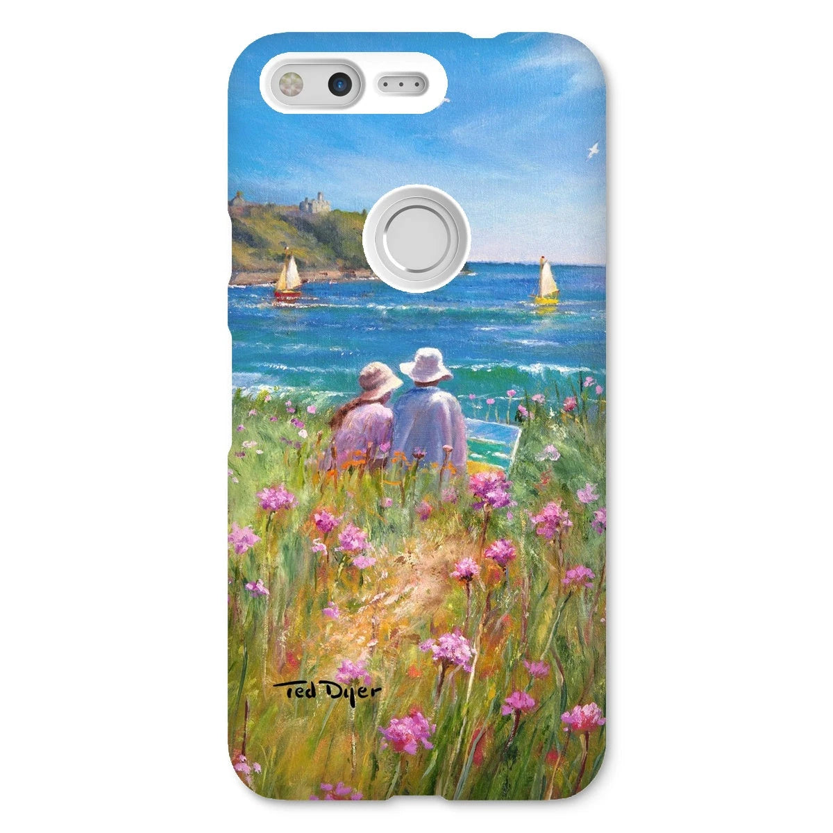 Snap Art Phone Case. Sea Pinks and Painters, Falmouth. Artist Ted Dyer. Cornwall Art Gallery Ted Dyer