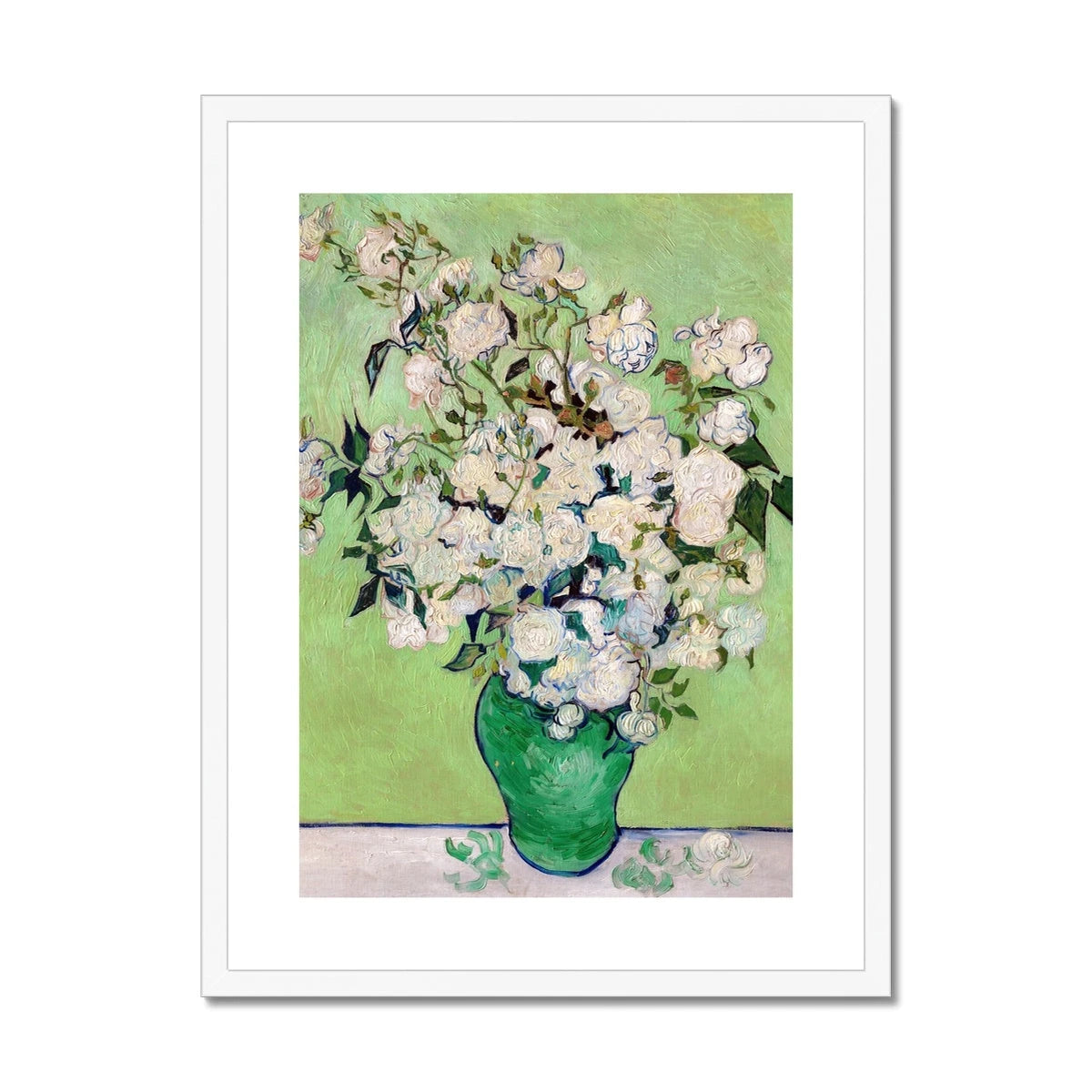 'Roses'. Garden Flowers. Still Life by Vincent Van Gogh. Framed Open Edition Fine Art Print. Historic Art Vincent Van Gogh