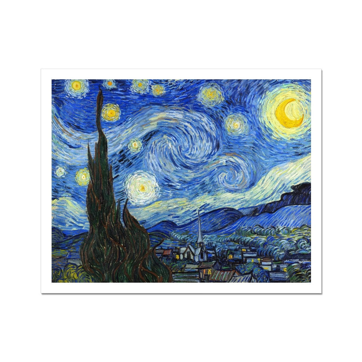 'Starry Night' by Vincent Van Gogh. Open Edition Fine Art Print. Art Gallery Historic Art Vincent Van Gogh