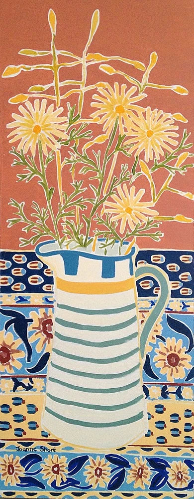 Original Painting by Joanne Short. Provençal Flowers. Daisies and Grasses. Provence, France. Joanne Short