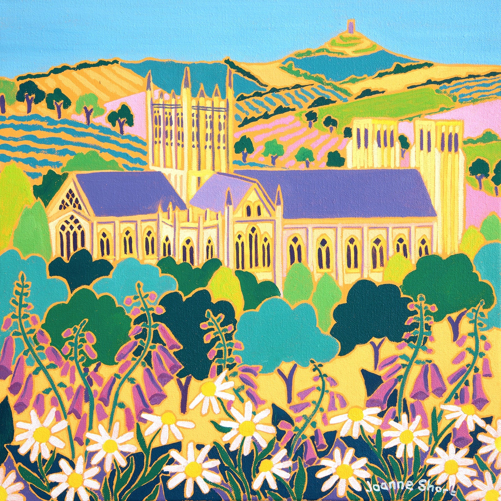 Joanne Short Painting. 'Springtime Flowers, Wells'. Somerset Art Gallery. Joanne Short