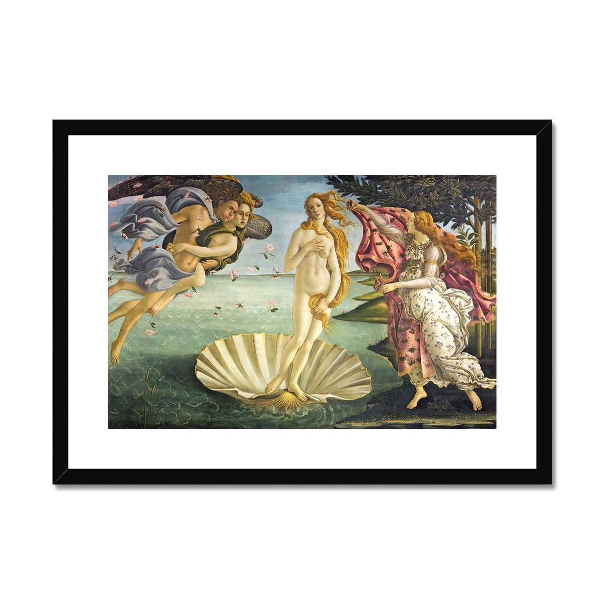 'Birth of Venus' by Sandro Botticelli. Framed Open Edition Fine Art Print. Historic Art