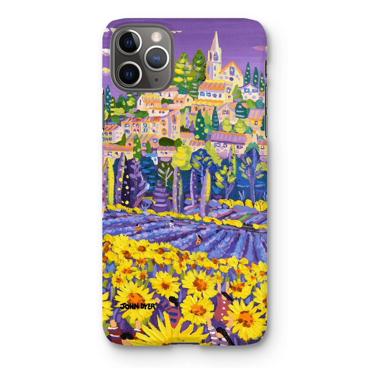 Snap Art Phone Case. Lavender & Sunflower Pickers, Provence, France. Artist John Dyer. Cornwall Art Gallery.